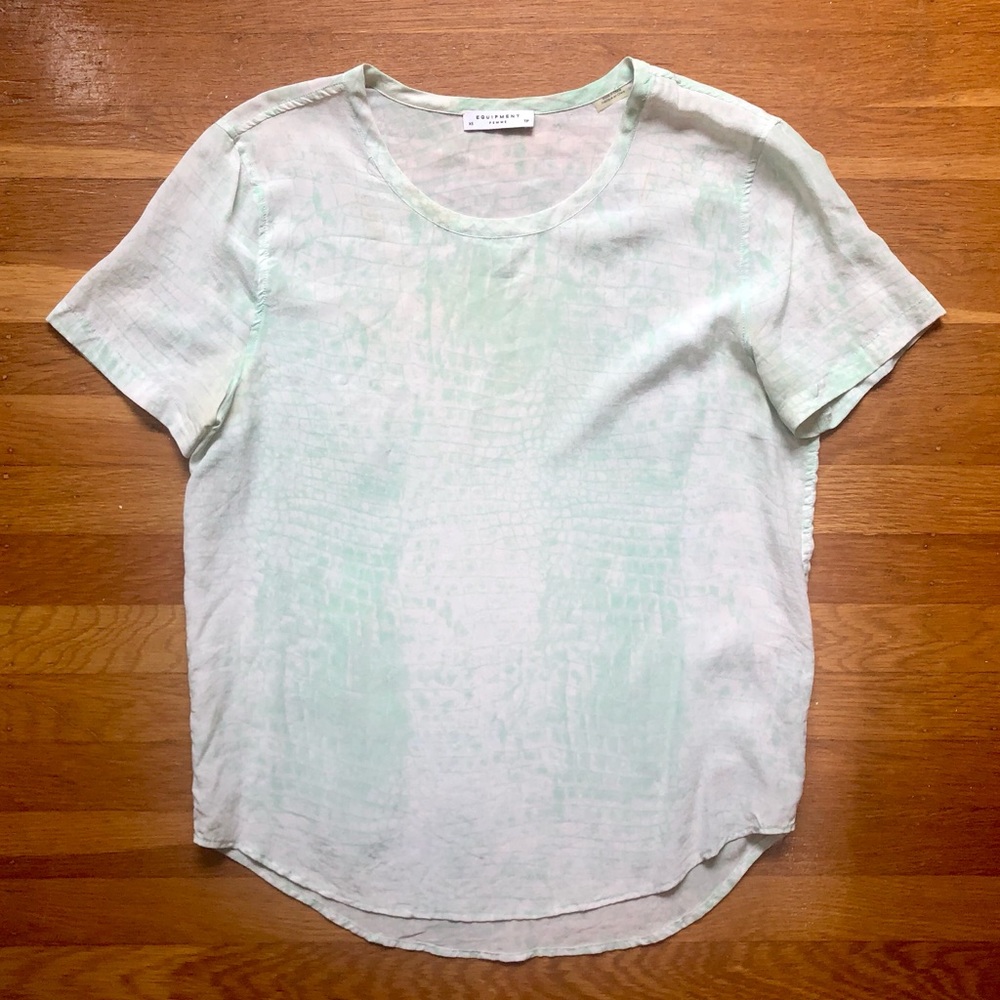 Equipment Riley Python Silk Top (Mint) - Picture 4 of 7